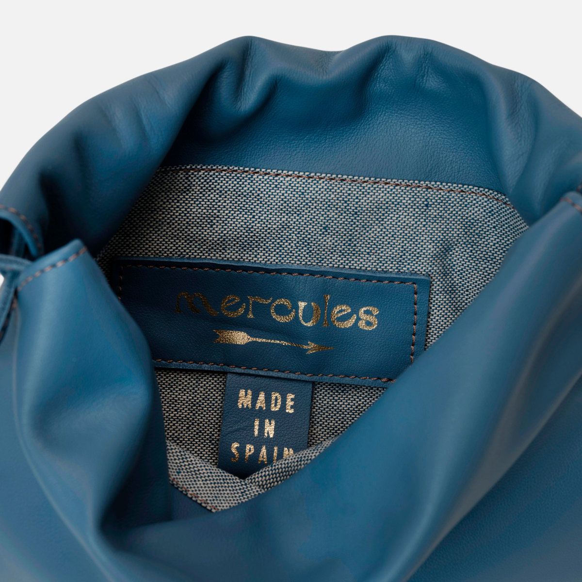 Denis Azul de Mercules – bolso saco de piel azul, vista 5