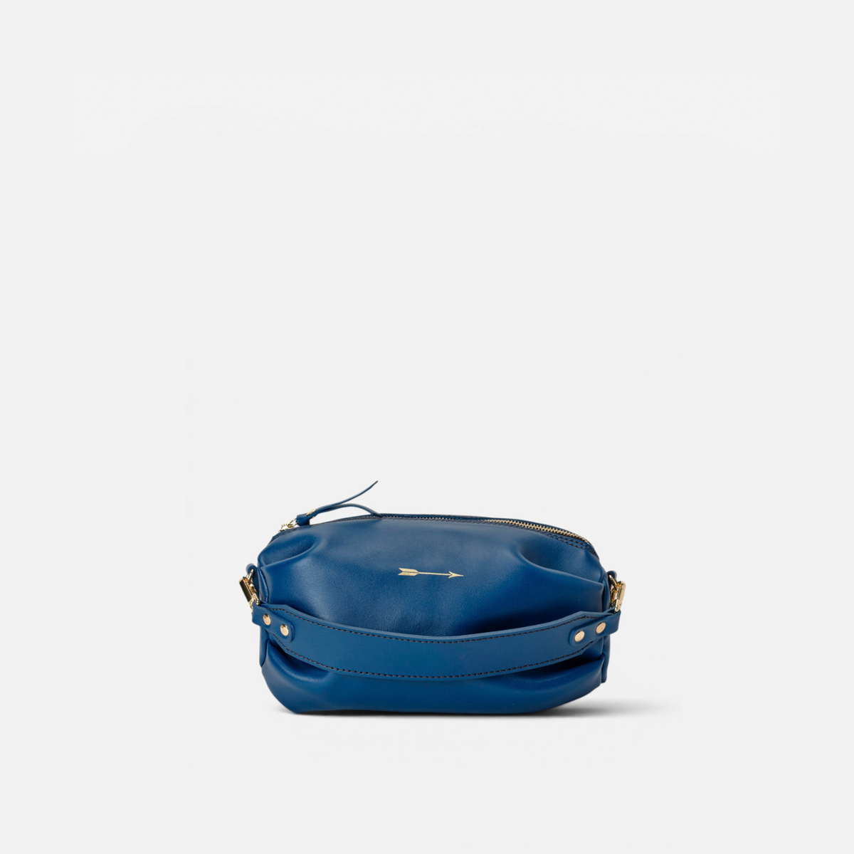 Bolso ovalado de piel Wasp Large color azul marino, de Mercules