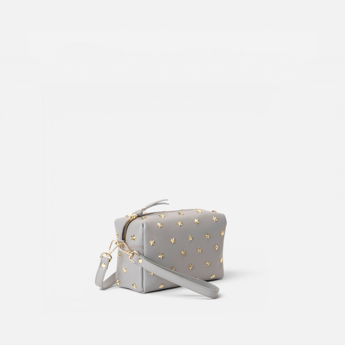 Bolso de piel con estrellas Dixie color gris, de Mercules