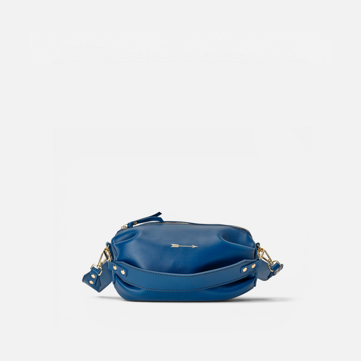 Bolso bandolera de piel Wasp Large color azul marino, de Mercules