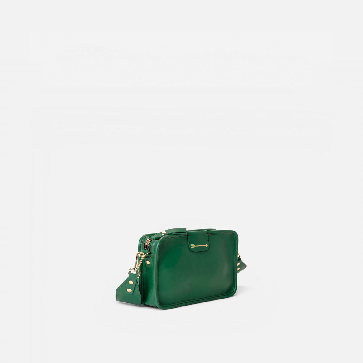 Bolso bandolera pequeño de piel Harvest color verde, de Mercules