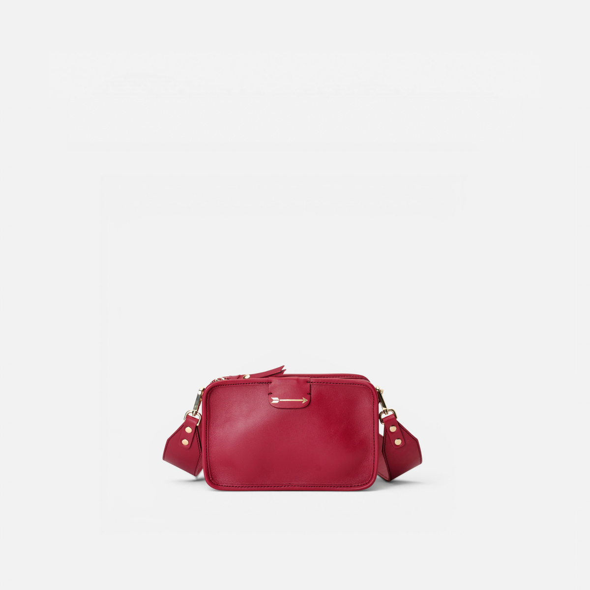 Bolso bandolera pequeño de piel Harvest color rojo lipstick, de Mercules
