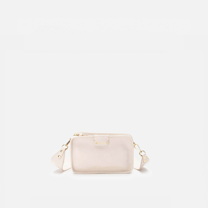Bolso bandolera pequeño de piel Harvest color hueso, de Mercules