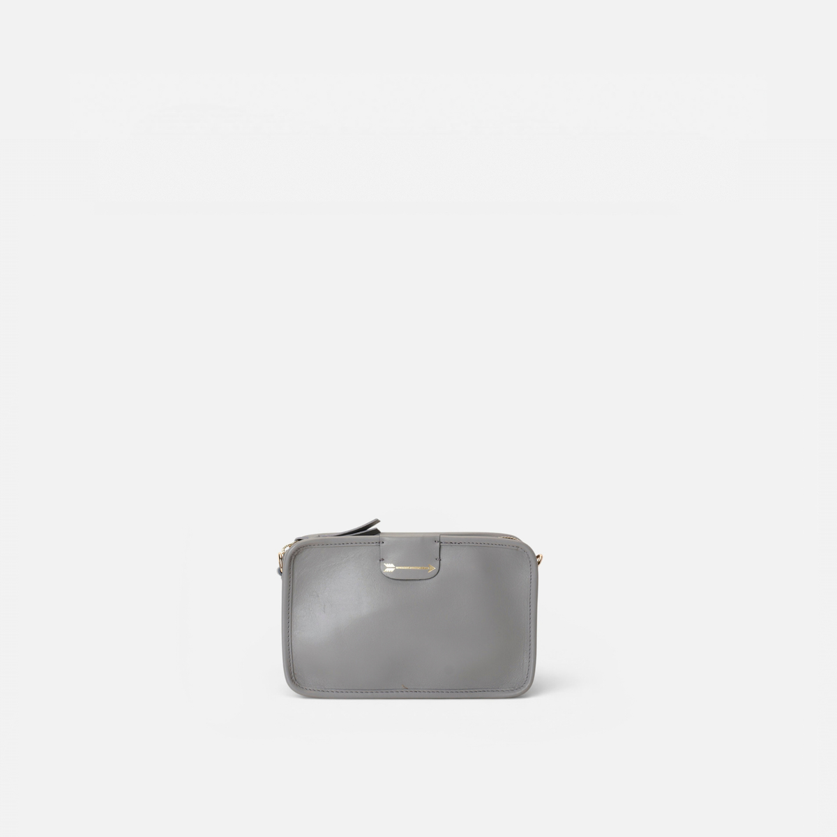 Bolso bandolera pequeño de piel Harvest color gris, de Mercules