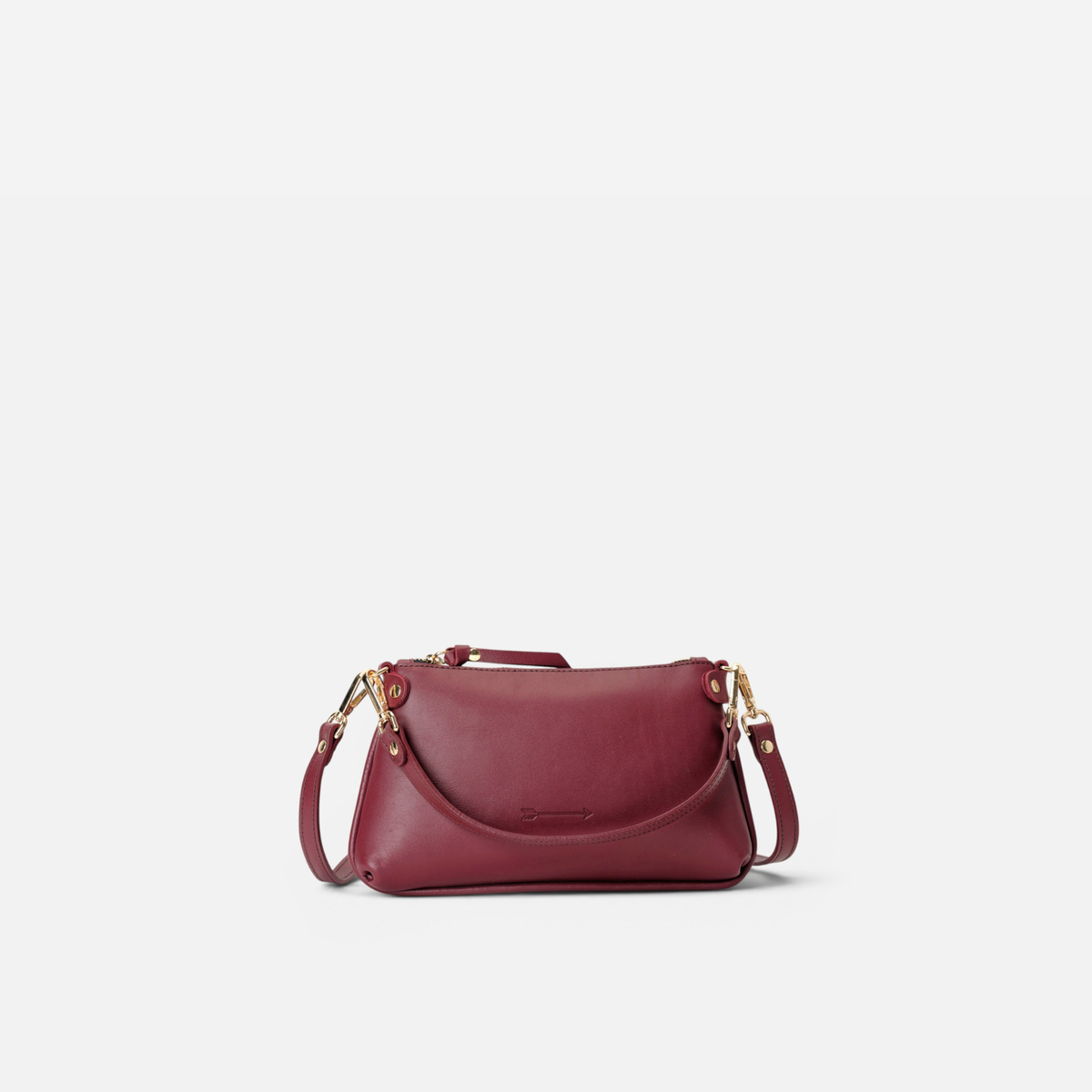 Bolso pequeño de hombro Foxy color burdeos, de Mercules