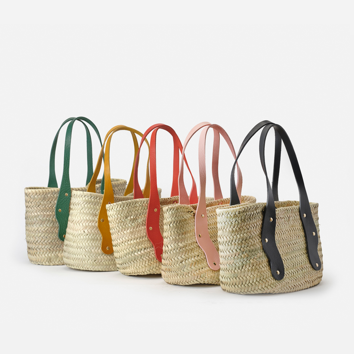 Capazo de palma pequeño Basket Mermaid S color verde, de Mercules