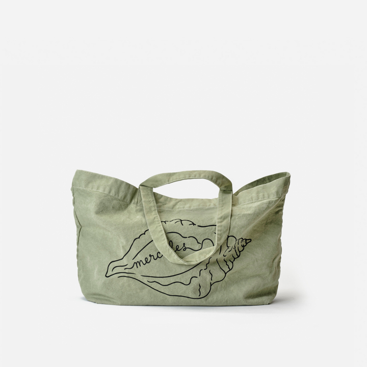 Canvas tote Shell Verde claro, de Mercules