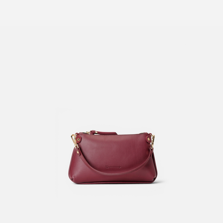 Bolso pequeño de hombro Foxy color burdeos, de Mercules