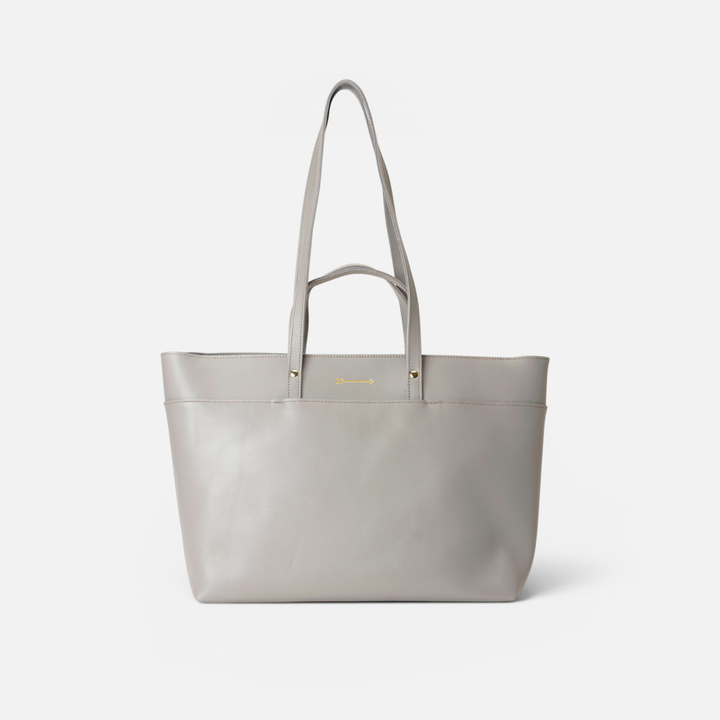 Bolso grande de piel Jumbo color gris, de Mercules