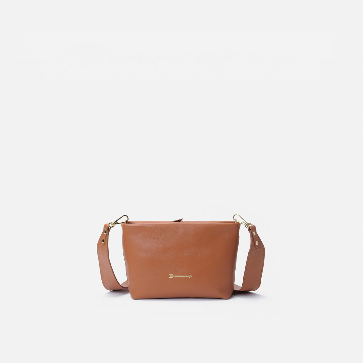 Bolso bandolera de piel Apollo color coñac, de Mercules