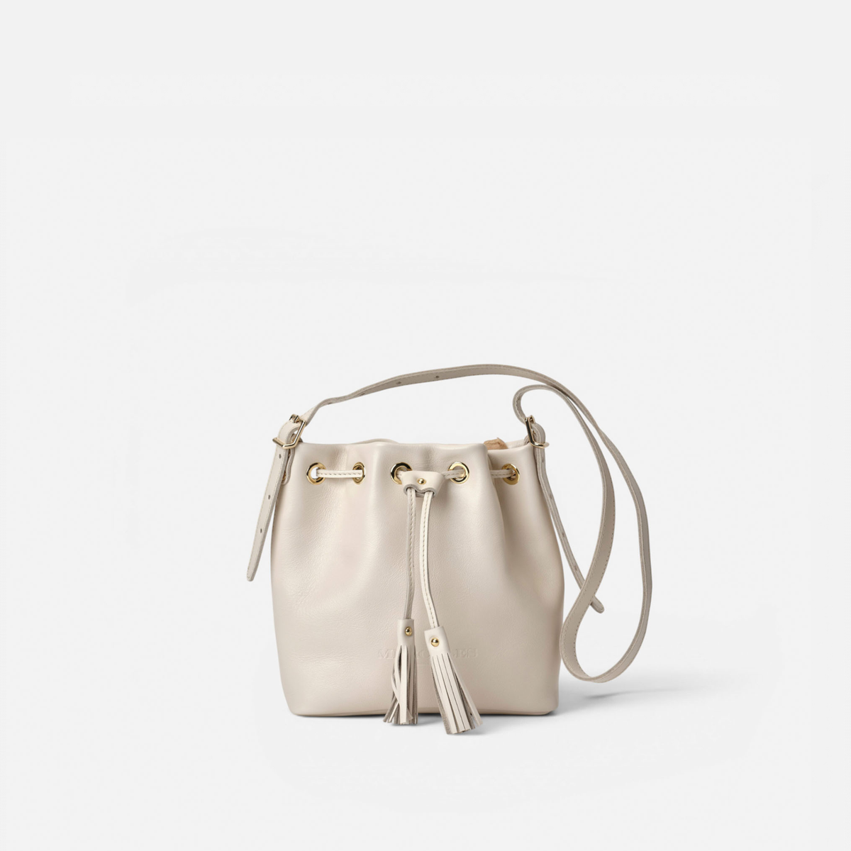 Pampa leather bowling bag in bone, by Mercules