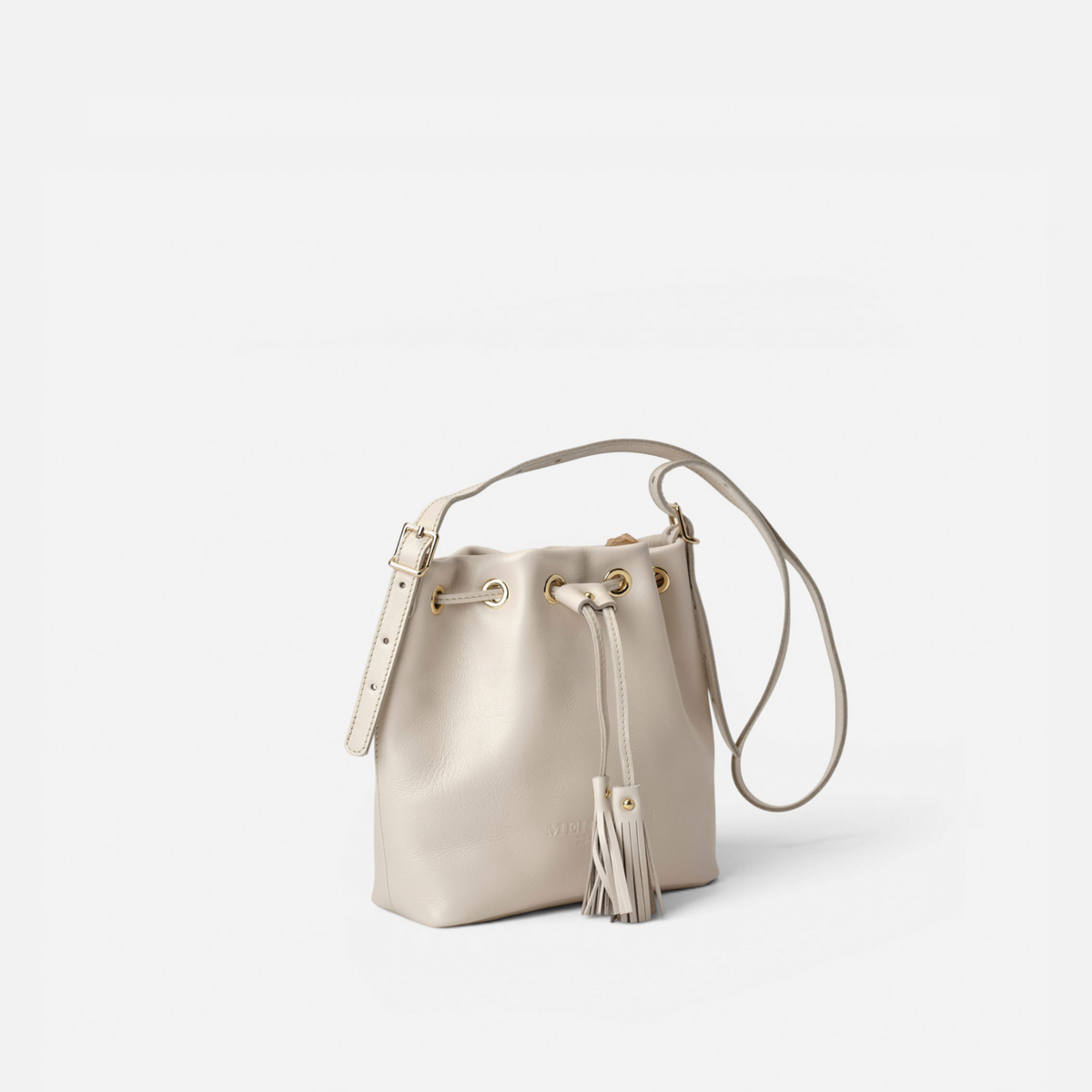 Pampa leather bowling bag in bone, by Mercules