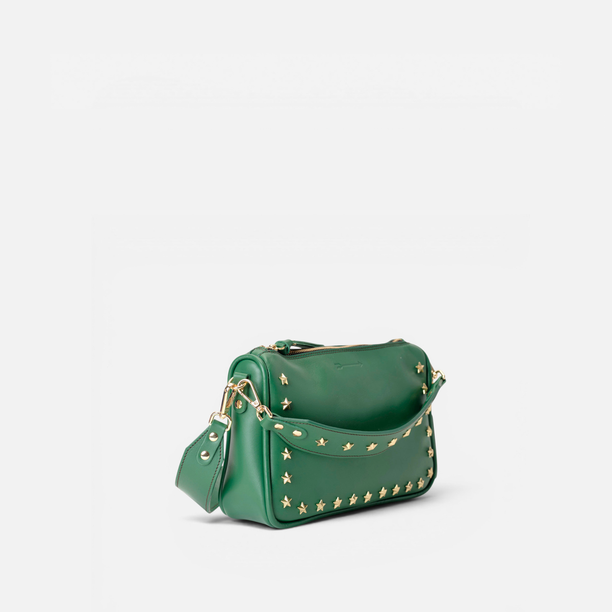 Sandy Stars leather bag with stars in green, by Mercules
