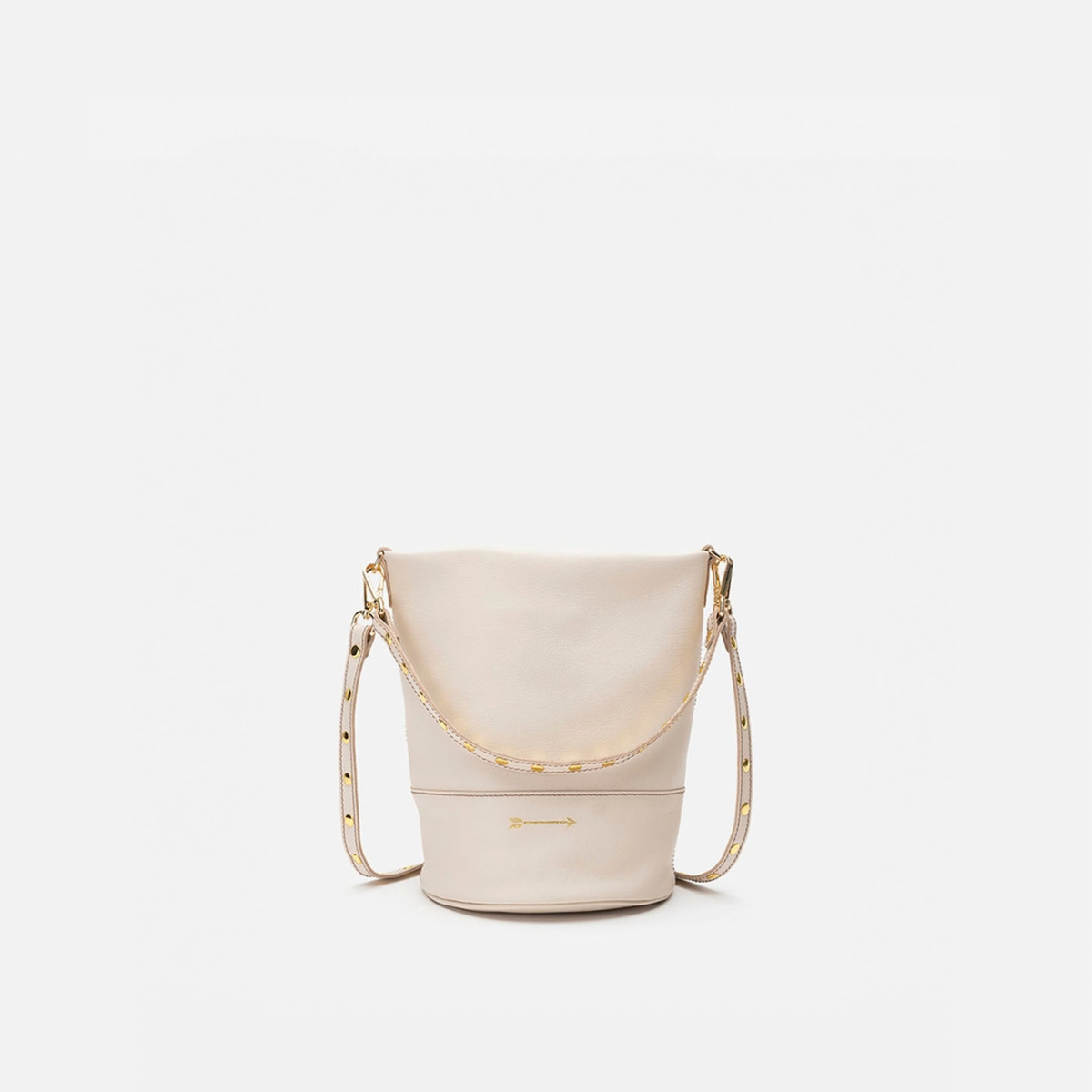 Bolso cubo con tachuelas Perseo color hueso, de Mercules
