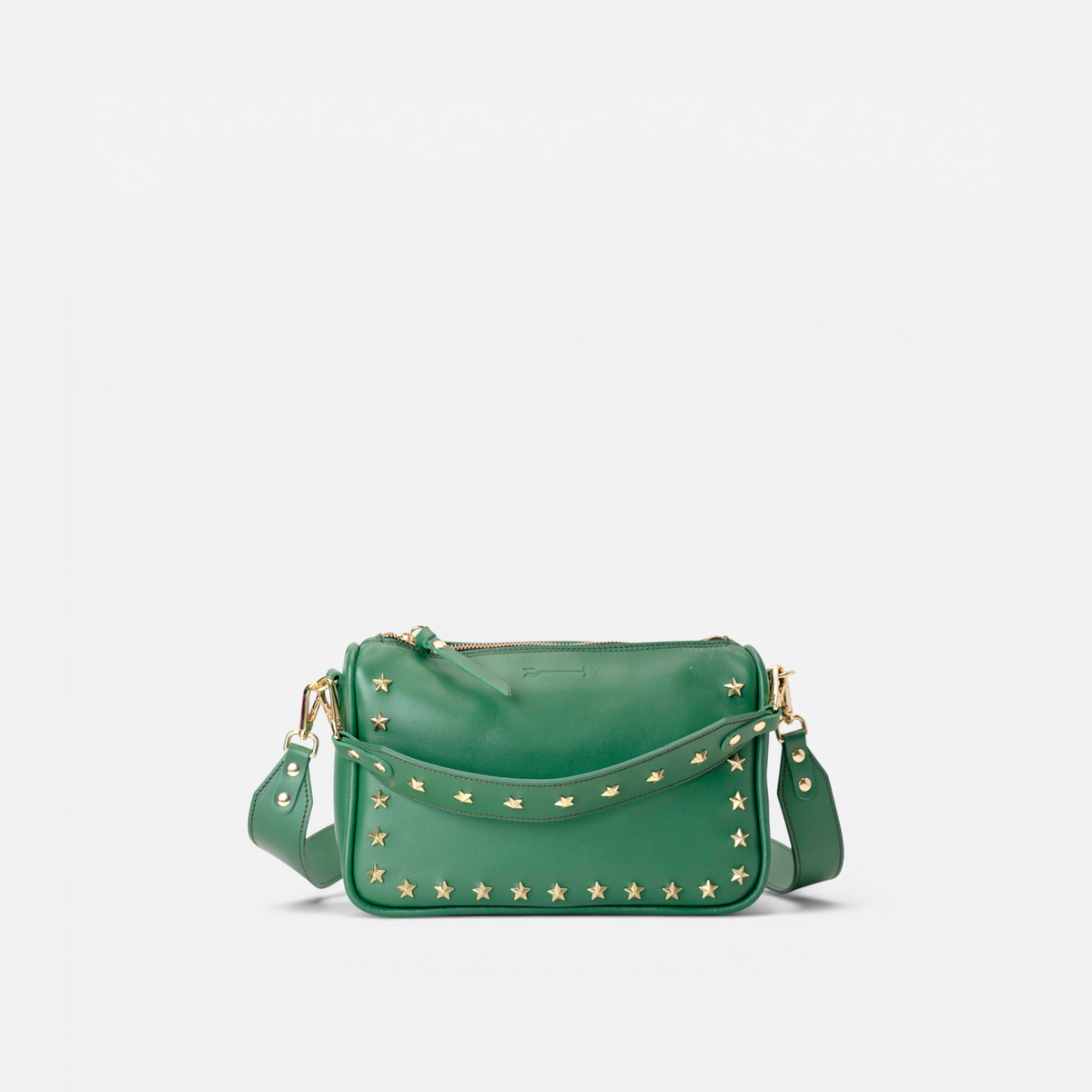 Sandy Stars leather bag with stars in green, by Mercules