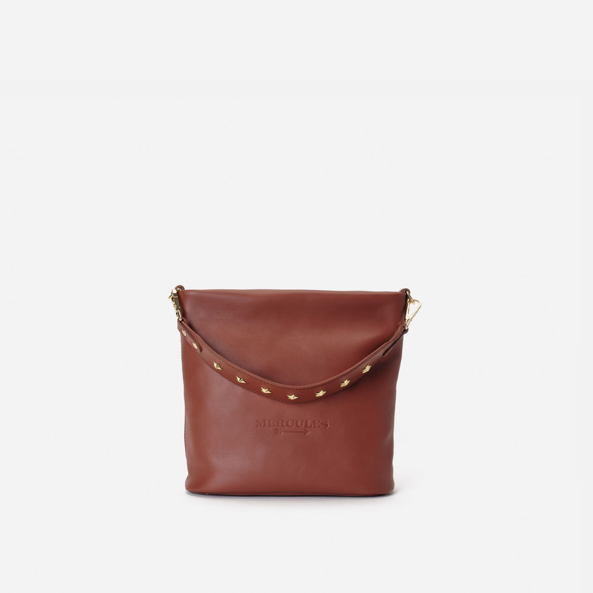 Bolso de piel asa estrellas Tango color teja, de Mercules
