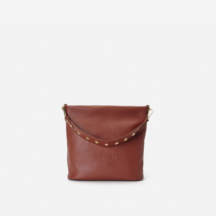 Bolso de piel asa estrellas Tango color teja, de Mercules