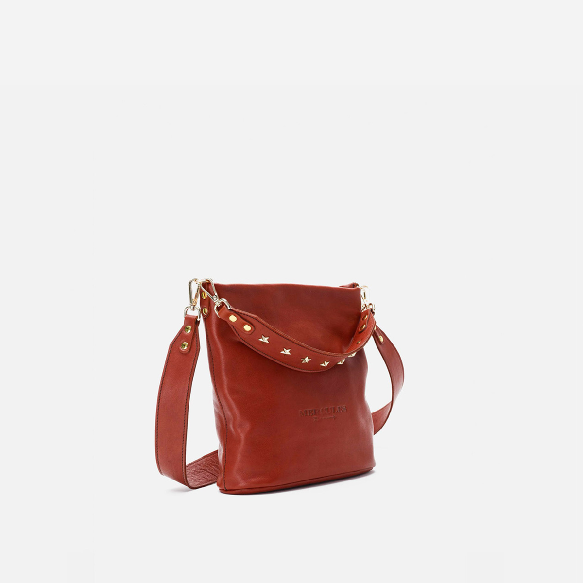 Bolso de piel asa estrellas Tango color teja, de Mercules
