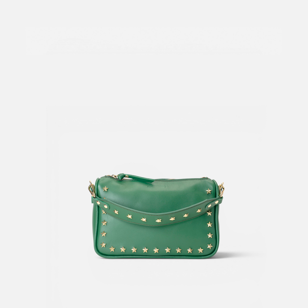 Sandy Stars leather bag with stars in green, by Mercules