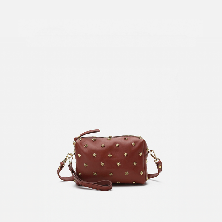 Dixie leather bag with stars in tile, by Mercules