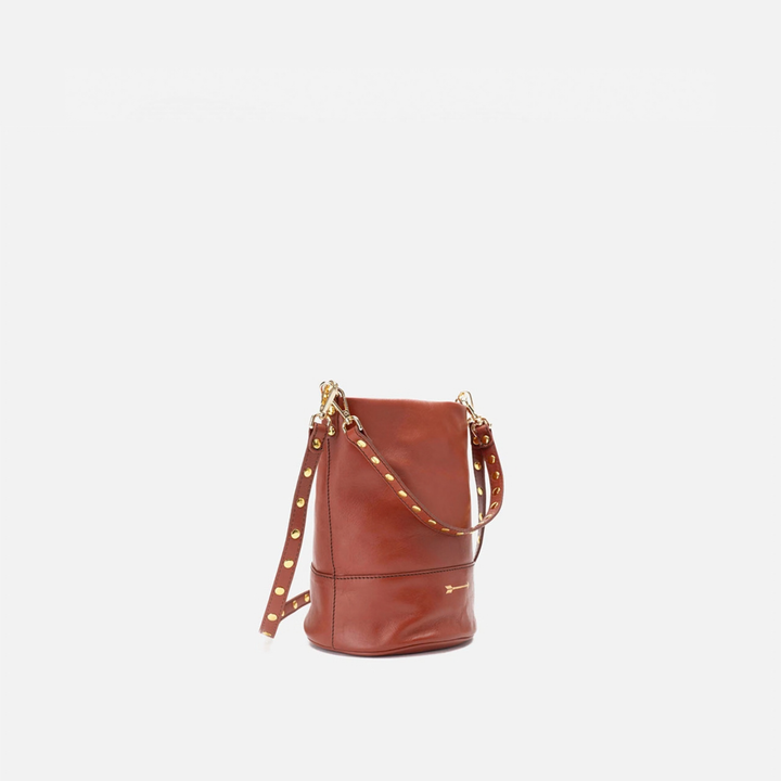 Bolso cubo con tachuelas Perseo color teja, de Mercules