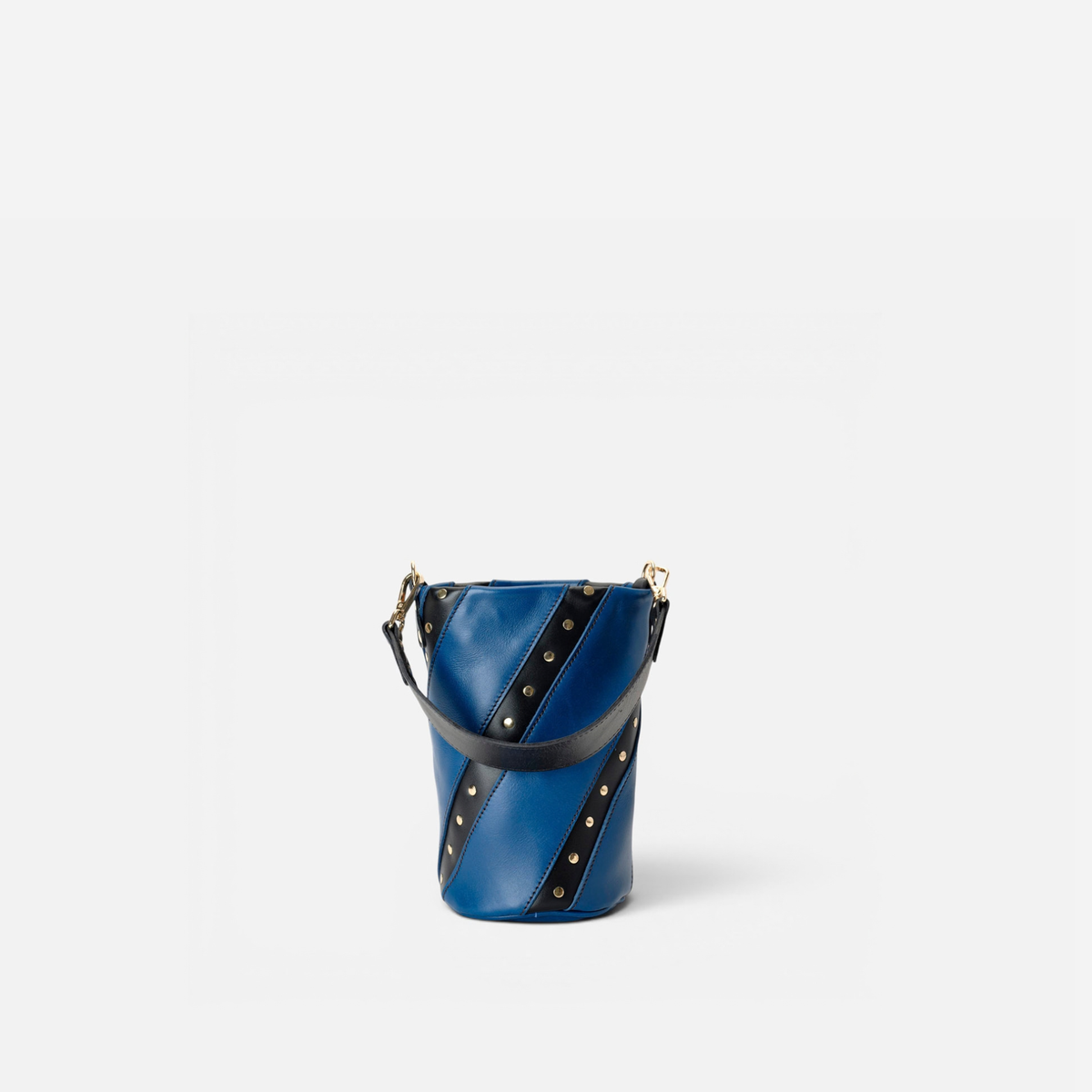 Candy Twist small studded bag in navy and black, by Mercules