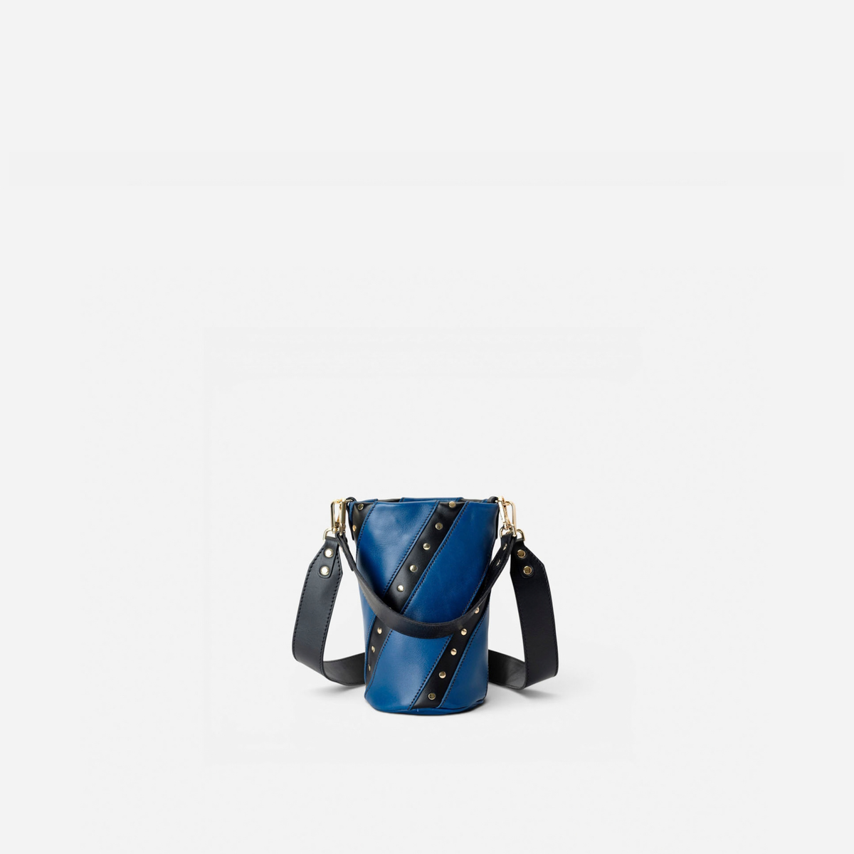 Candy Twist small studded bag in navy and black, by Mercules