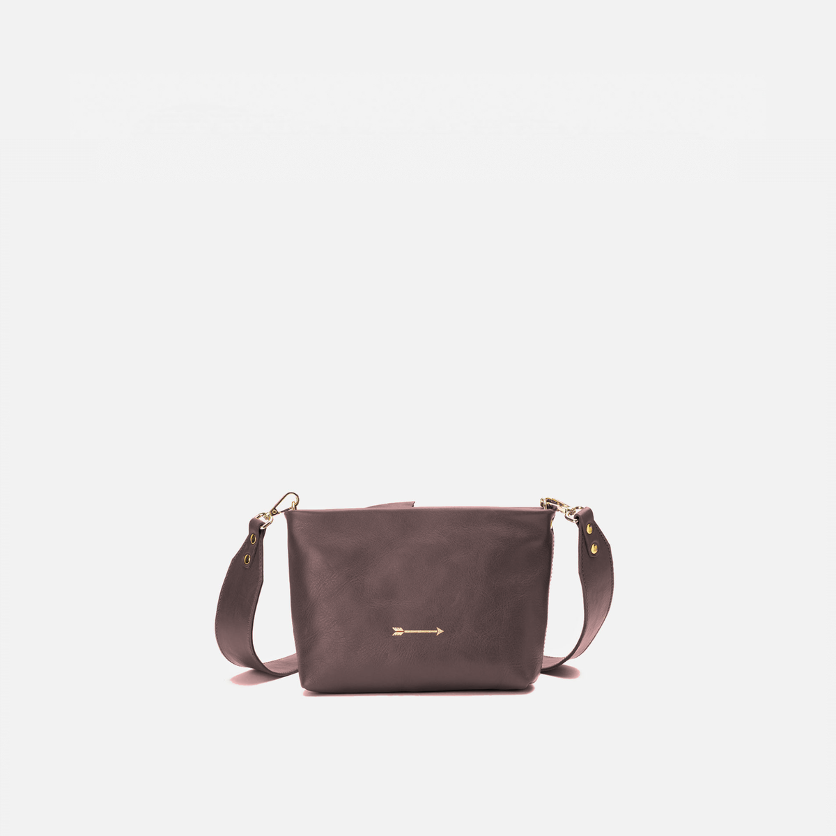 Apollo leather crossbody bag in testa brown, by Mercules