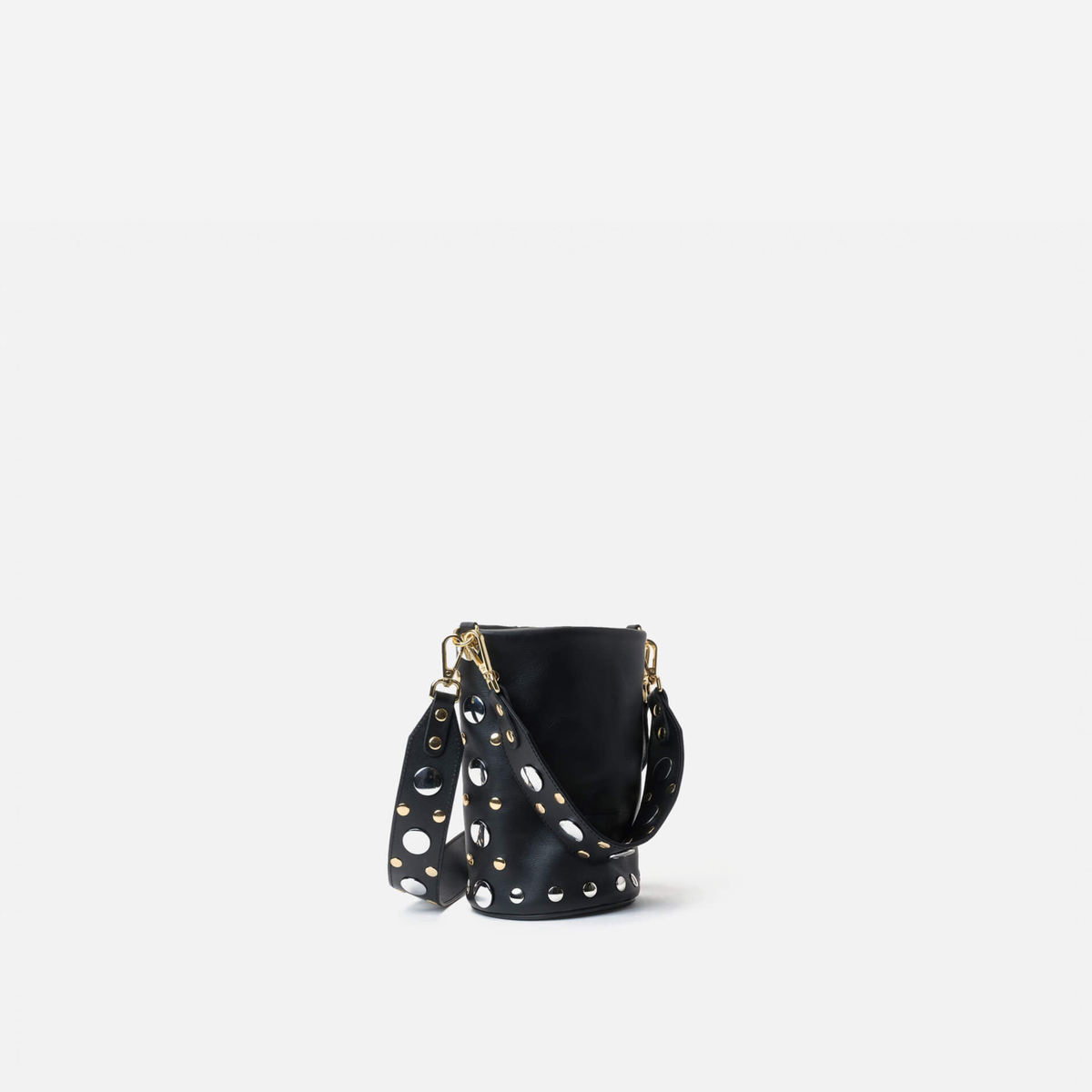Bolso pequeño con tachuelas Candy Disco color negro, de Mercules