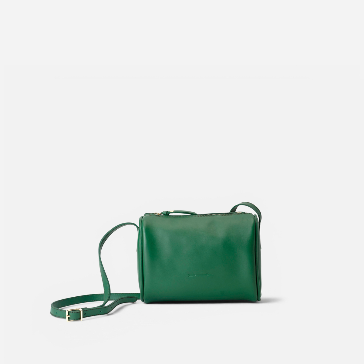 Bolso cilíndrico de piel Parker color verde, de Mercules