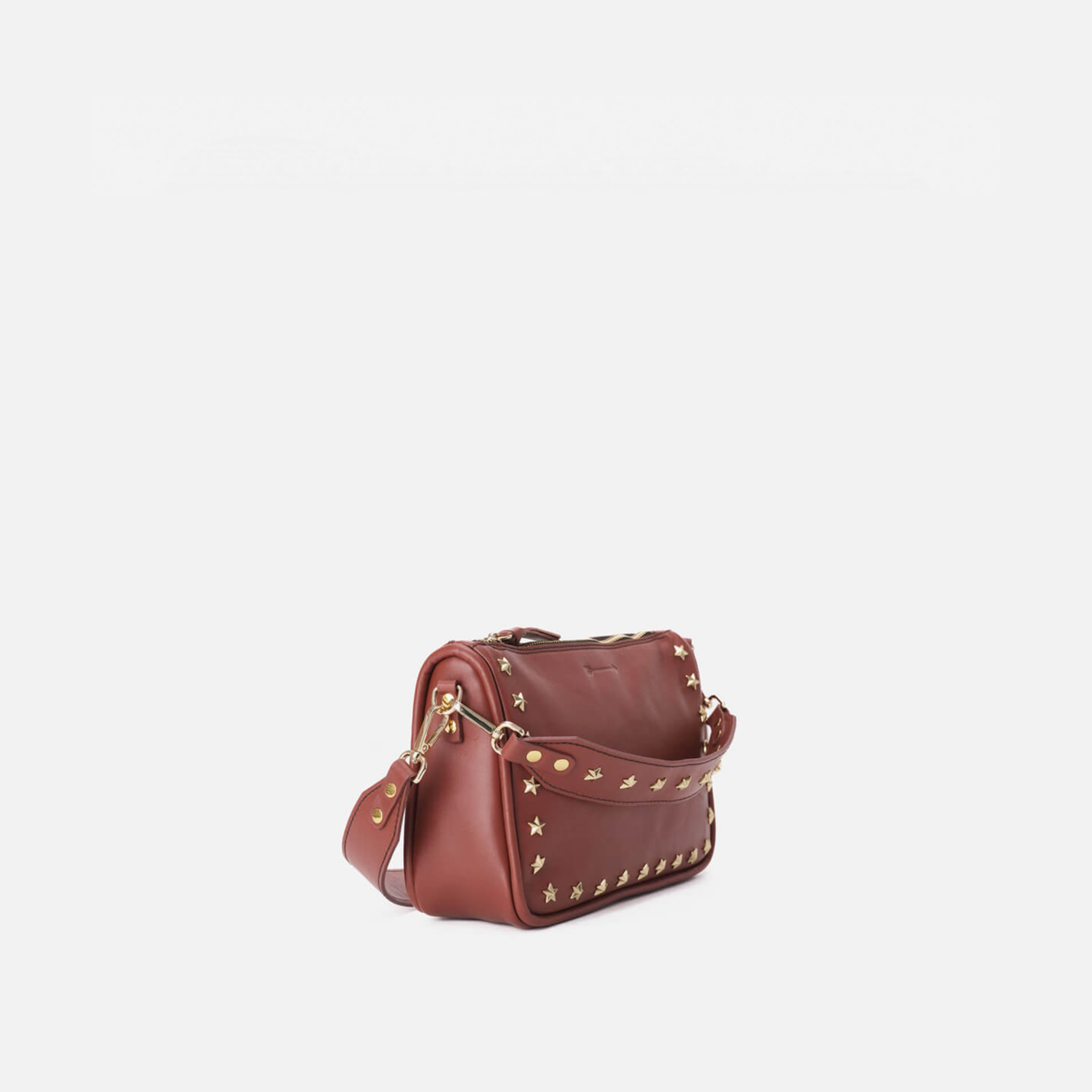 Bolso de piel con estrellas Sandy Stars color teja, de Mercules