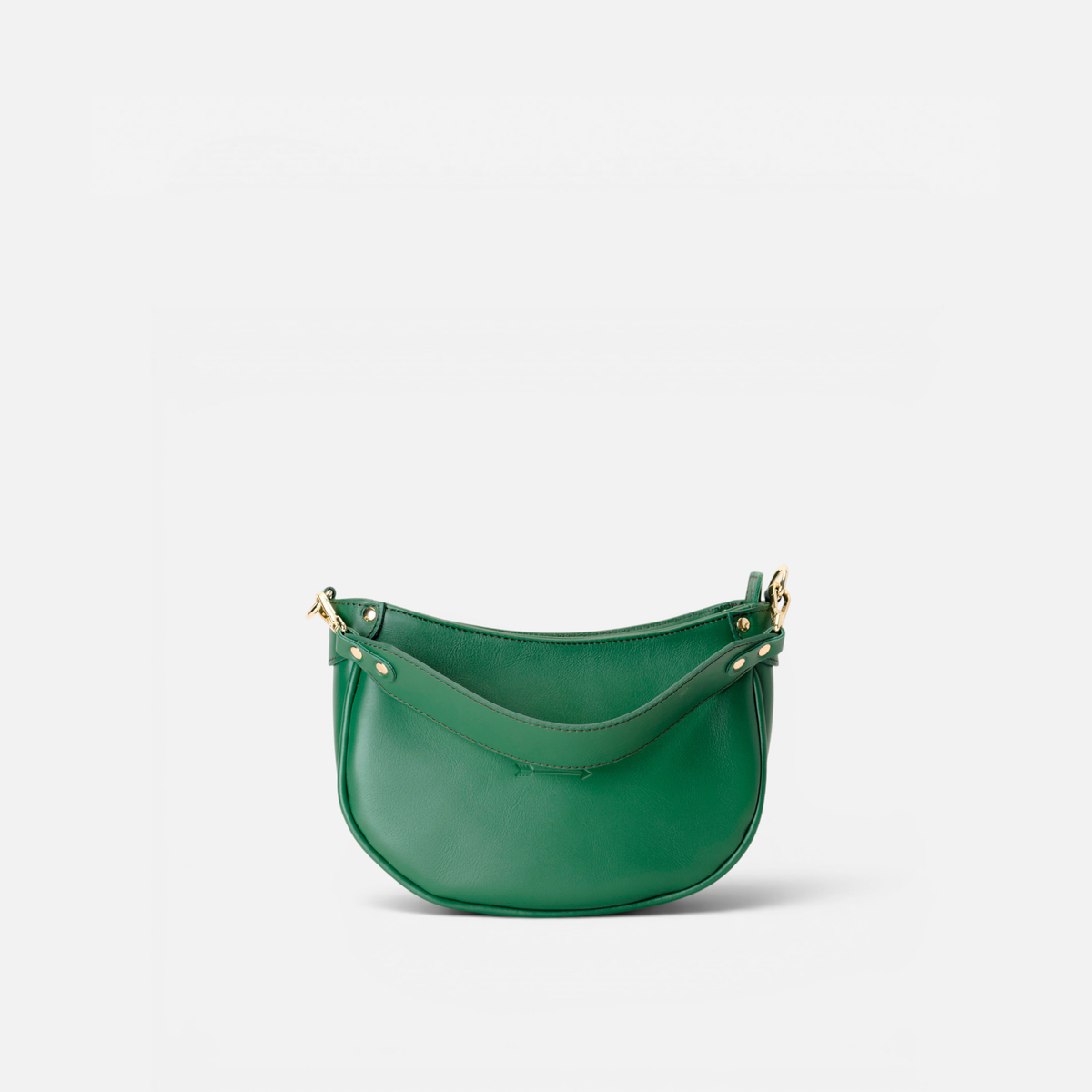 Bolso media luna de piel Coney color verde, de Mercules