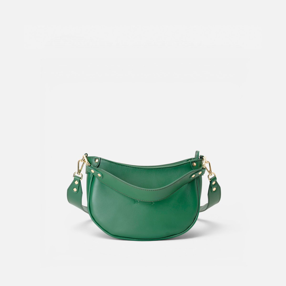 Bolso media luna de piel Coney color verde, de Mercules