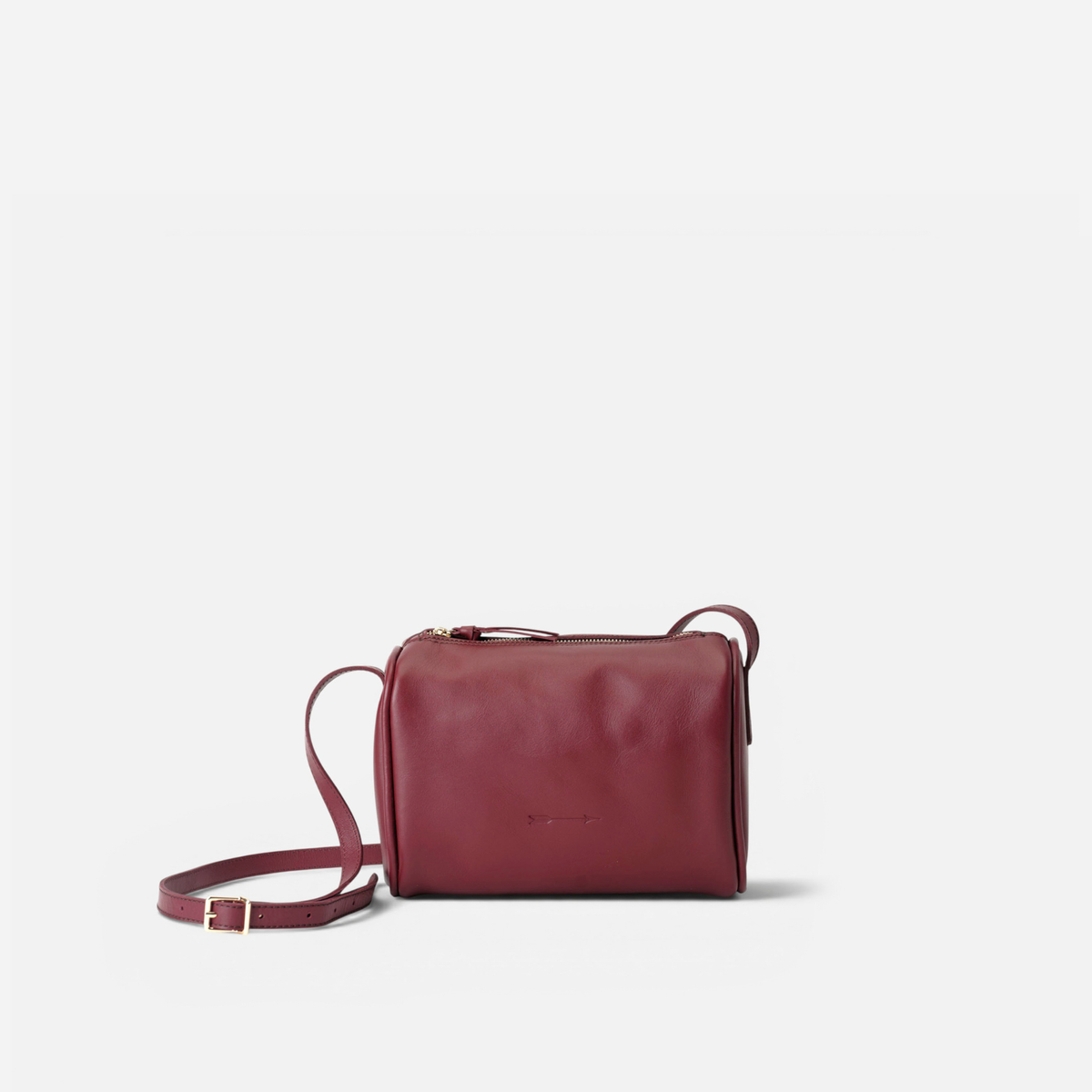 Parker leather cylinder bag in burgundy, by Mercules