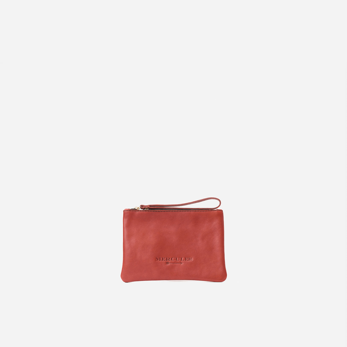 Clutch de piel Zipper color teja, de Mercules