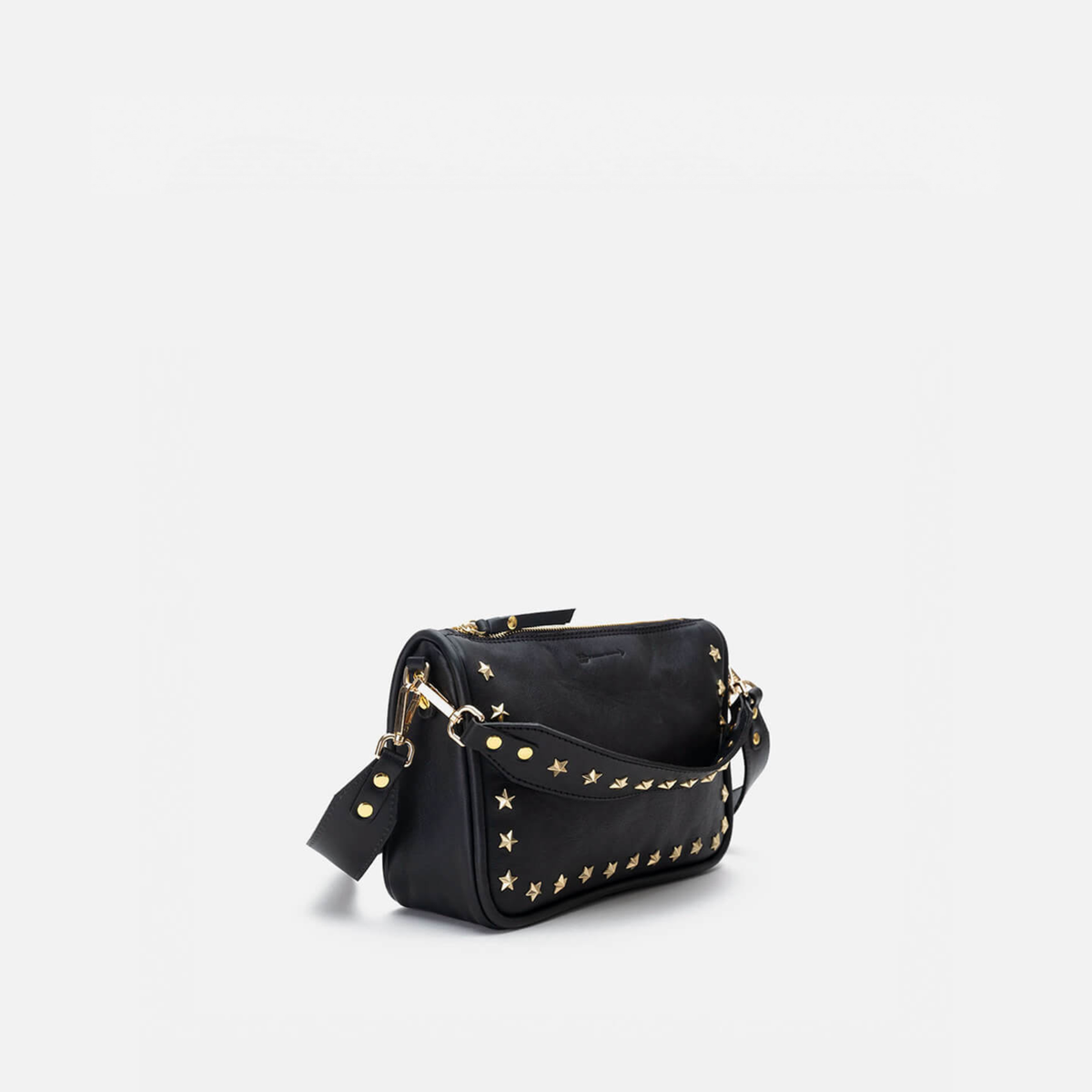 Bolso de piel con estrellas Sandy stars color negro, de Mercules