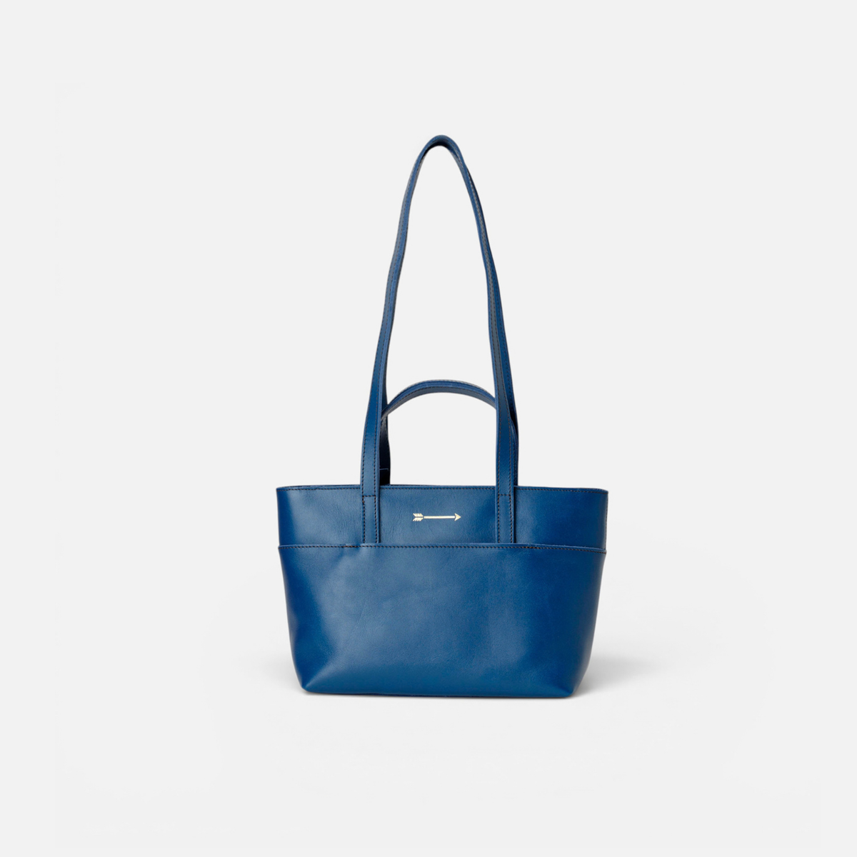Bolso mediano de piel Jumbito color azul marino, de Mercules