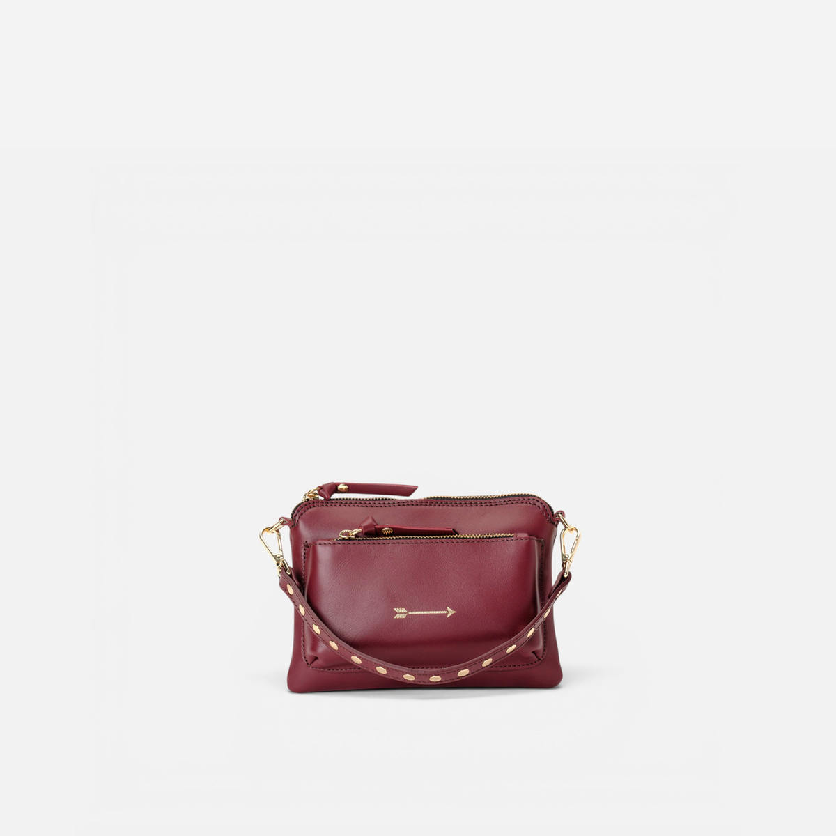 Bugsy small studded bag in burgundy, by Mercules