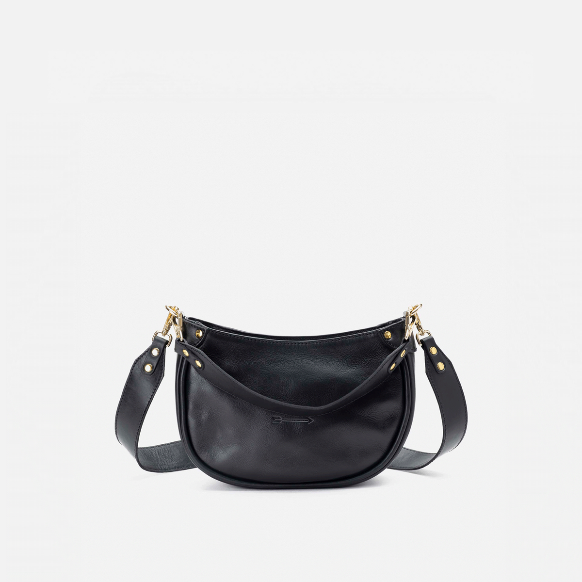 Bolso media luna de piel Coney color negro, de Mercules
