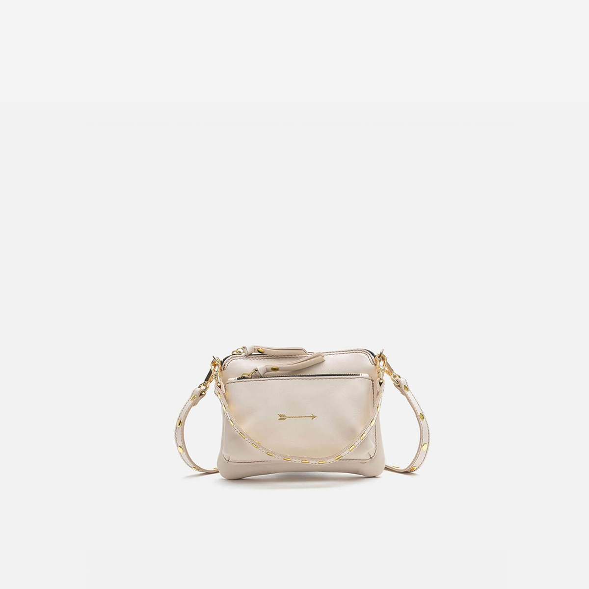 Bolso pequeño con tachuelas Bugsy color hueso, de Mercules