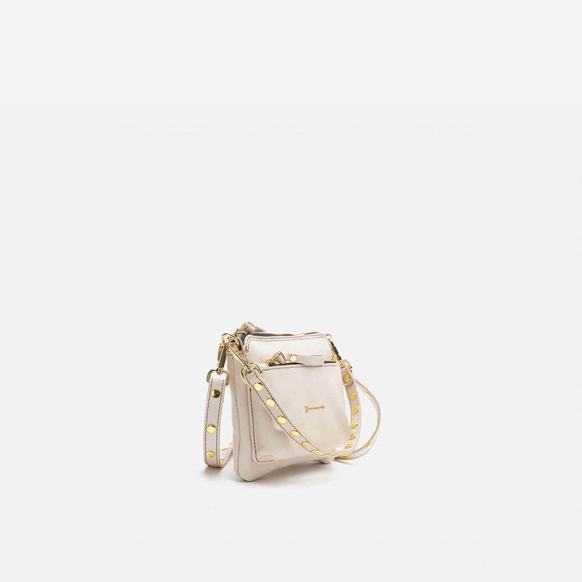 Bolso pequeño con tachuelas Bugsy color hueso, de Mercules