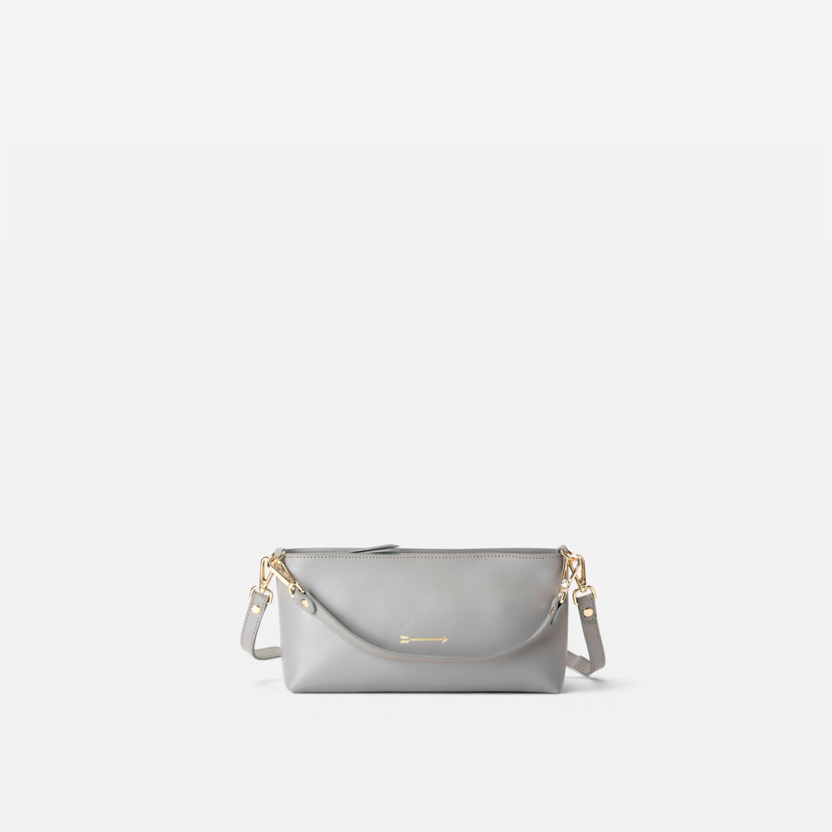 Bolso baguette de piel Carri color gris, de Mercules