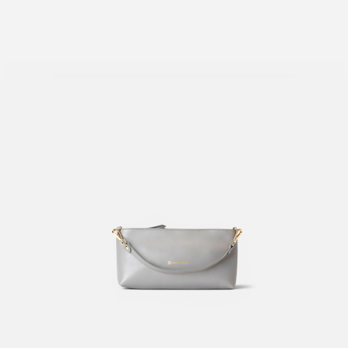 Bolso baguette de piel Carri color gris, de Mercules