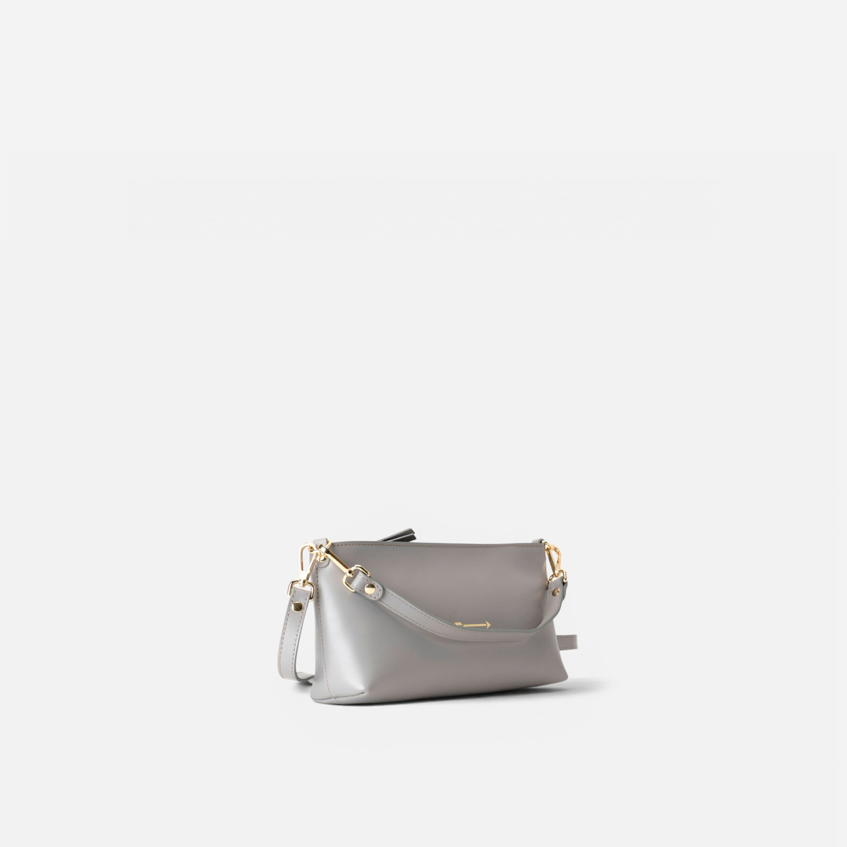 Bolso baguette de piel Carri color gris, de Mercules