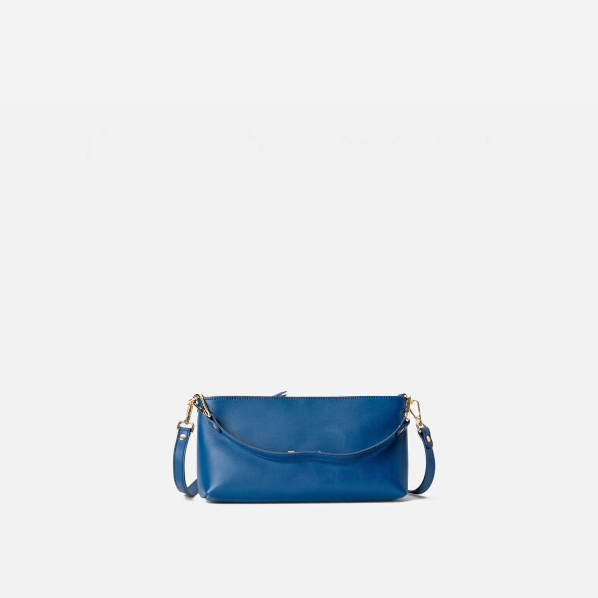 Carri leather baguette bag in navy, by Mercules