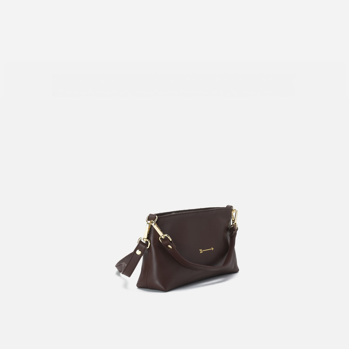 Bolso baguette de piel Carri color marrón testa, de Mercules