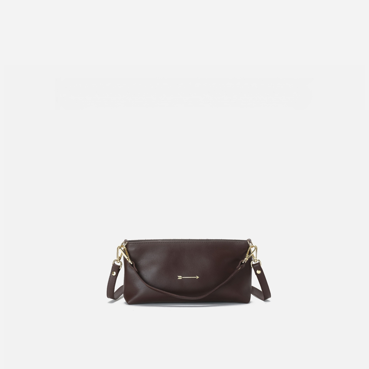 Bolso baguette de piel Carri color marrón testa, de Mercules