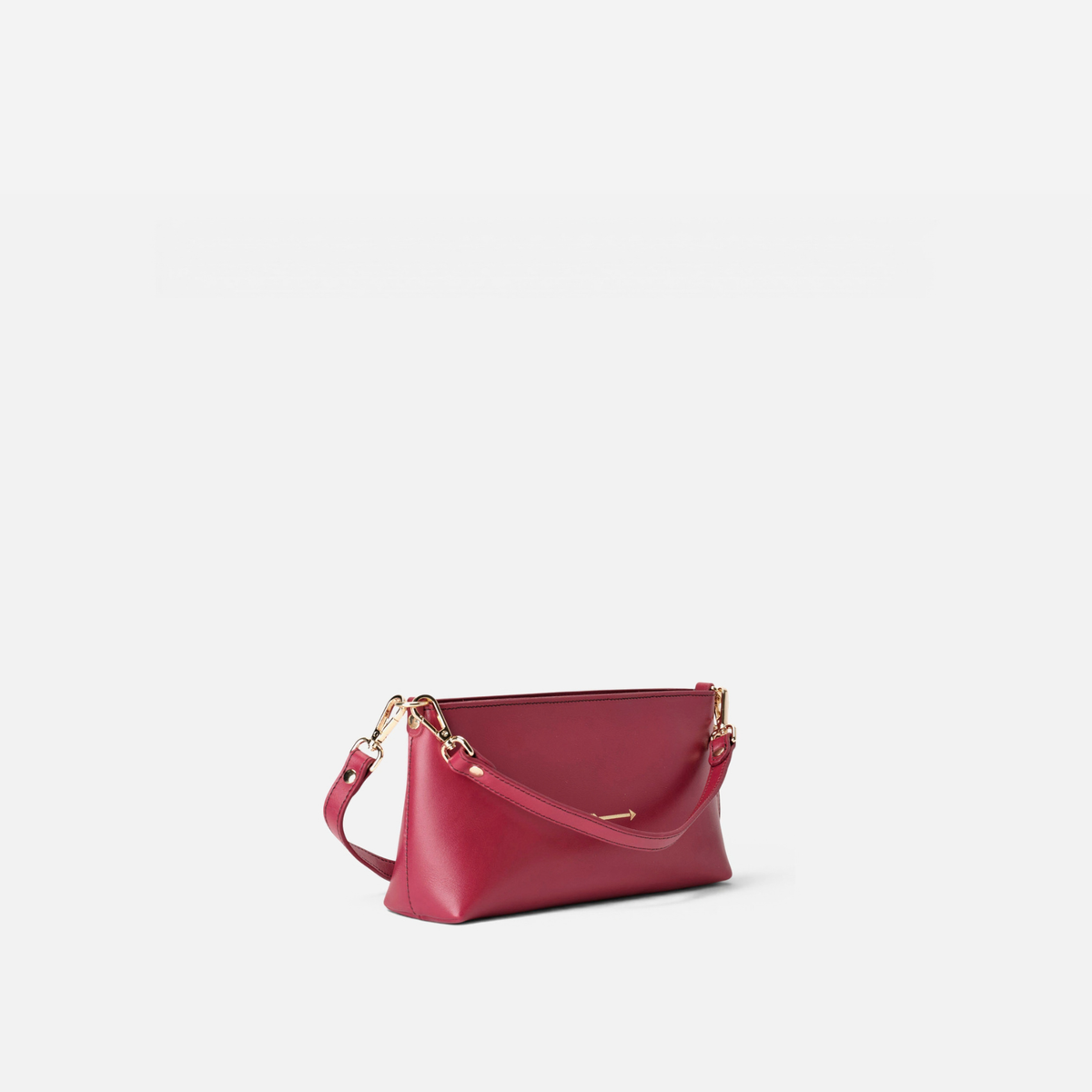 Bolso baguette de piel Carri color rojo lipstick, de Mercules