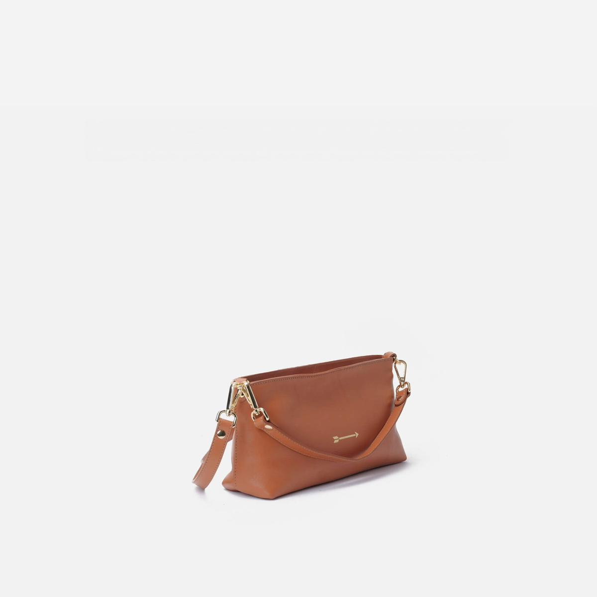 Carri leather baguette bag in cognac, by Mercules