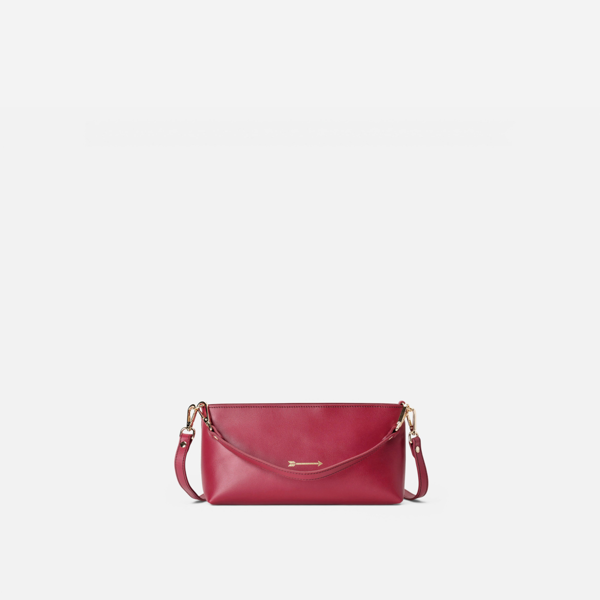 Bolso baguette de piel Carri color rojo lipstick, de Mercules